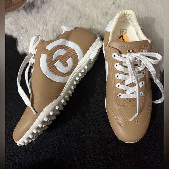DUCA DEL COSMA Queenscup Women's Spikeless Golf Shoes, Sz 7 NEW, Light Brown - Picture 9 of 11